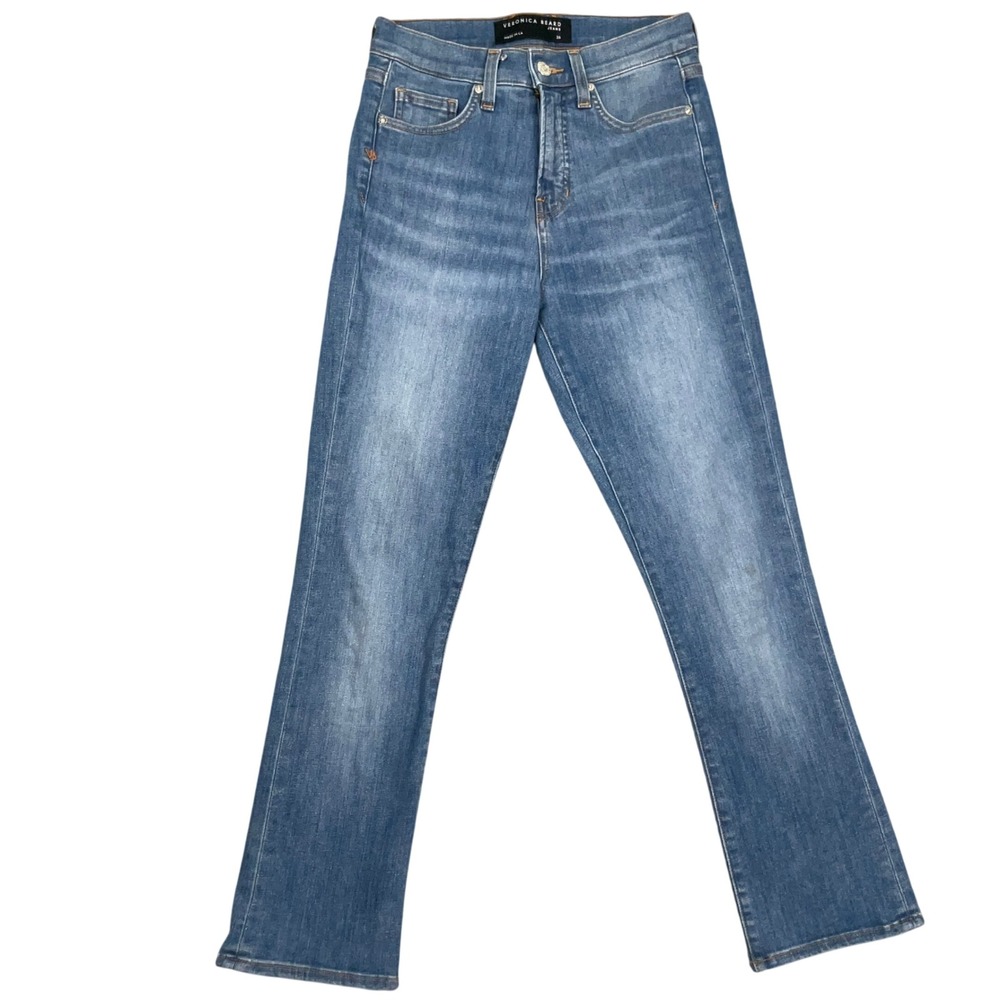 Veronica Beard Crop Jeans Womens 26 Blue Carly Kick Flare High Rise USA